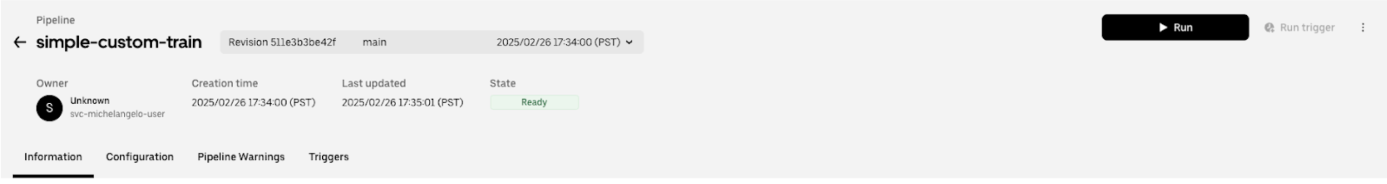 MA Studio pipeline detail view